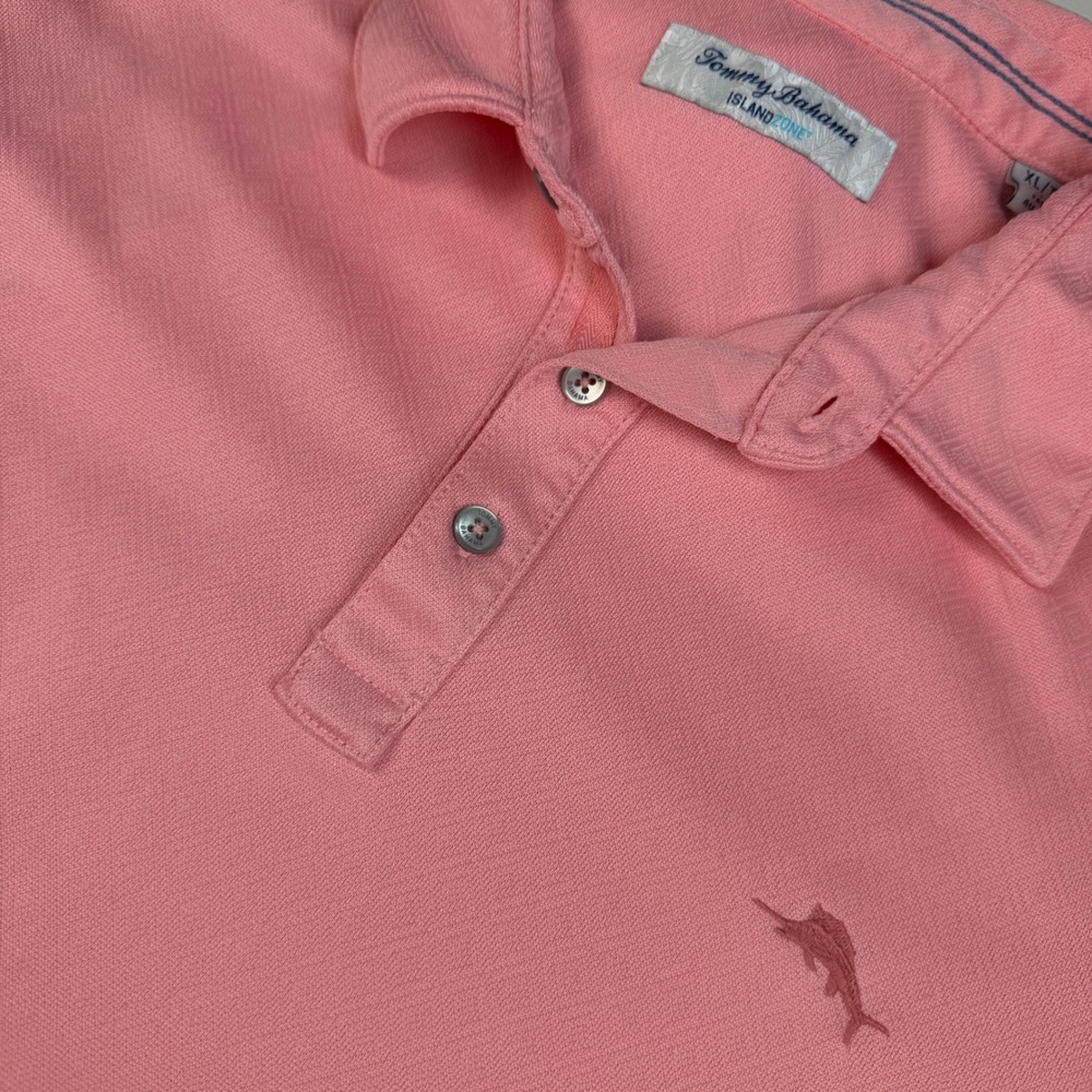 Tommy Bahama Polo Shirt Mens XL Pink IslandZone Short Sleeve ST225157 Men Good‎